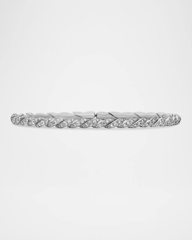 3.4mm Paveflex 18K White Gold Bracelet with Diamonds